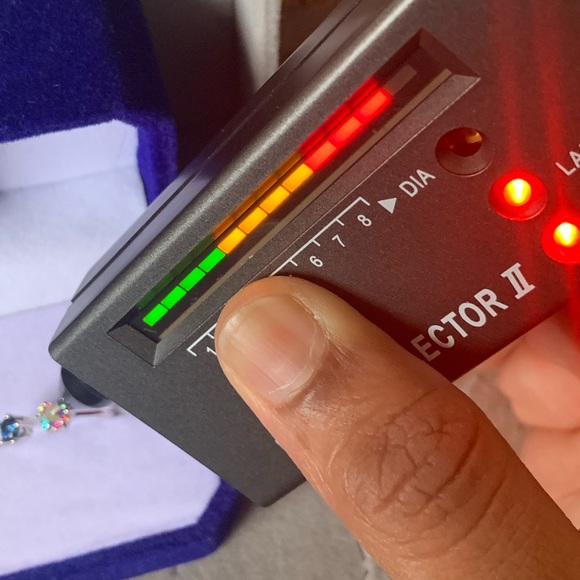 Certified, Royal Blue & Mercury Mist Mystic Moissanite Ring - Picture 10 of 16